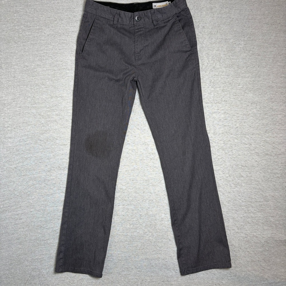 Volcom Mens Chino Pants 28 Gray Frickin Modern Stretch Skate Casual Workwear